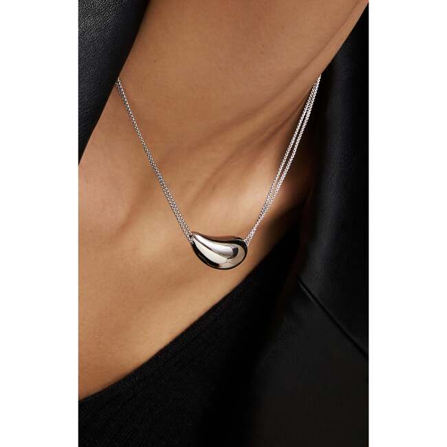 Drop Necklace, Silver - Necklaces - 3