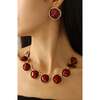 Enamel Ripple Necklace, Red & Gold - Necklaces - 3