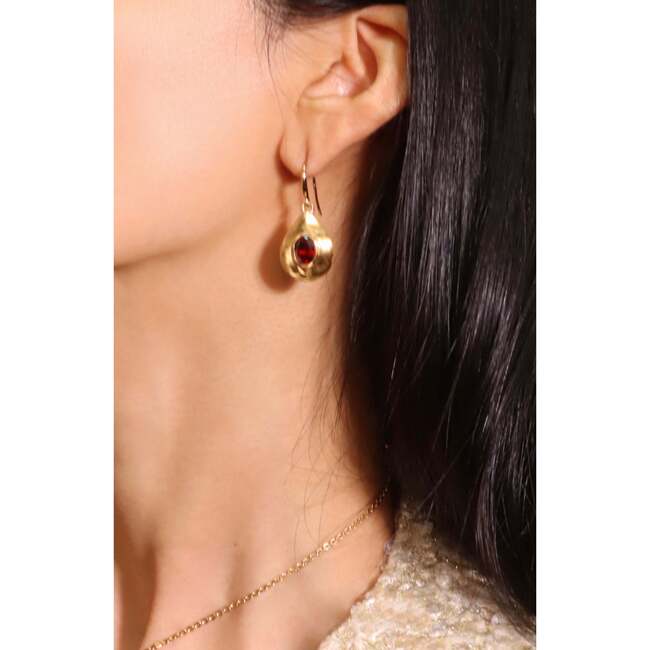 Fig Hook Earrings, Red & Gold - Earrings - 3