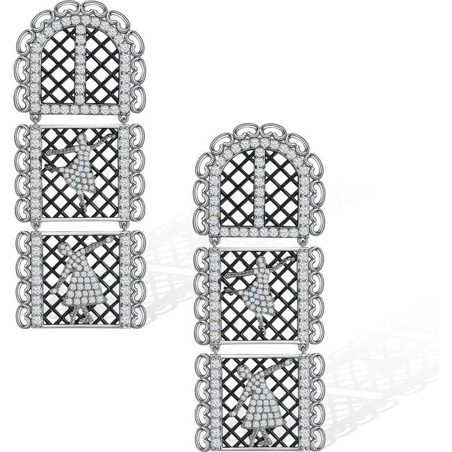 Doll Earrings, Silver