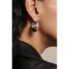 Drop Hoop Earrings, Silver - Earrings - 3 - thumbnail