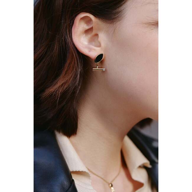 Eyes Earrings, Black & Gold - Earrings - 3