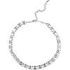 Coconut Glow Necklace, Silver & Crystal Clear - Necklaces - 1 - thumbnail