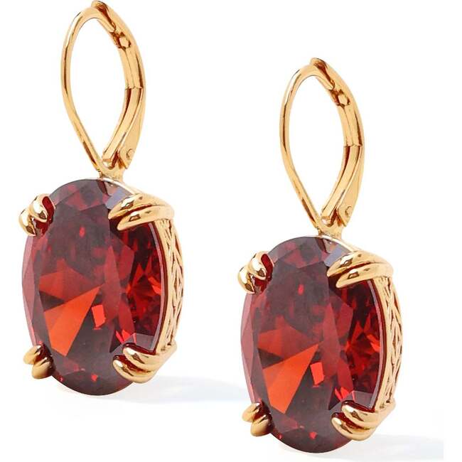 Cherry Glow Earrings, Red & Gold