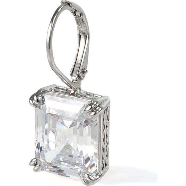 Coconut Glow Earrings, Silver & Crystal Clear