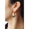 Drop Hoop Earrings, Gold - Earrings - 3 - thumbnail