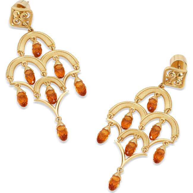 Celestial Waltz Tassel Earrings, Gold & Yellow