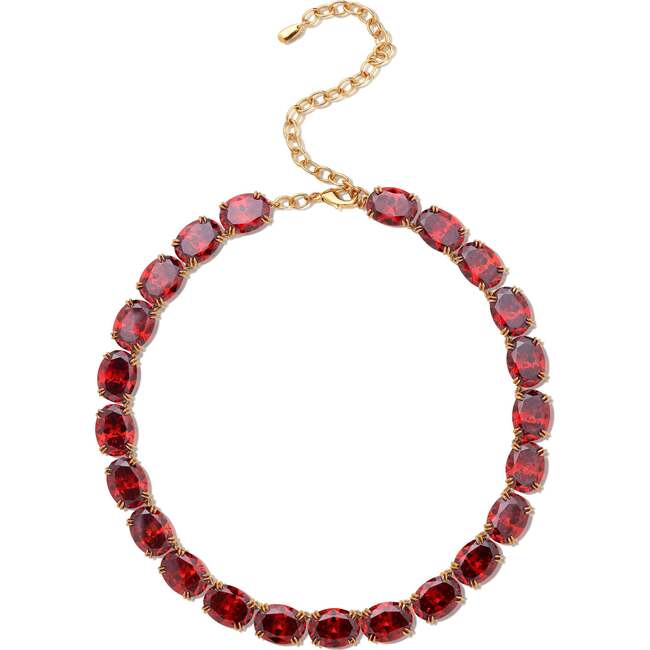 Cherry Glow Necklace, Red & Gold