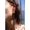 Dawn Light Pearl Hoop Earrings, Gold & White - Earrings - 3 - thumbnail
