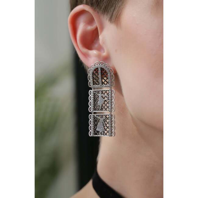 Doll Earrings, Silver - Earrings - 3