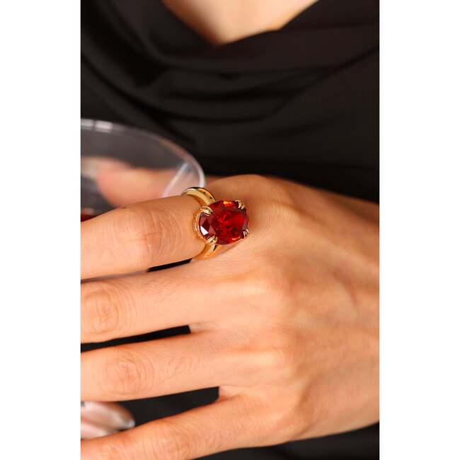 Cherry Glow Ring, Red & Gold