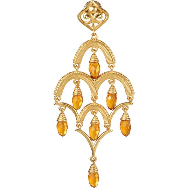 Celestial Waltz Tassel Earrings, Gold & Yellow