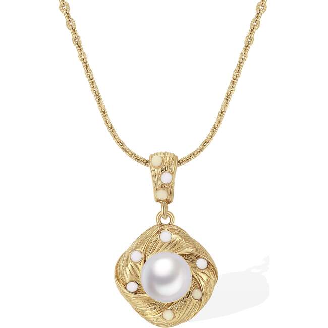 Canary Pendant, Gold & White