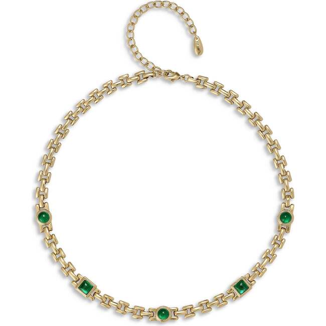 Byzantine Empire Necklace, Green & Gold & White