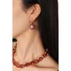 Cherry Glow Earrings, Red & Gold - Earrings - 4 - thumbnail