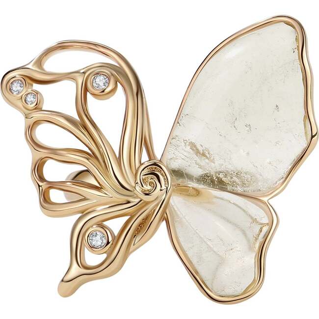 Butterfly Serenade Ring, Gold & White