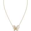 Butterfly Serenade Necklace, Gold & White - Necklaces - 1 - thumbnail