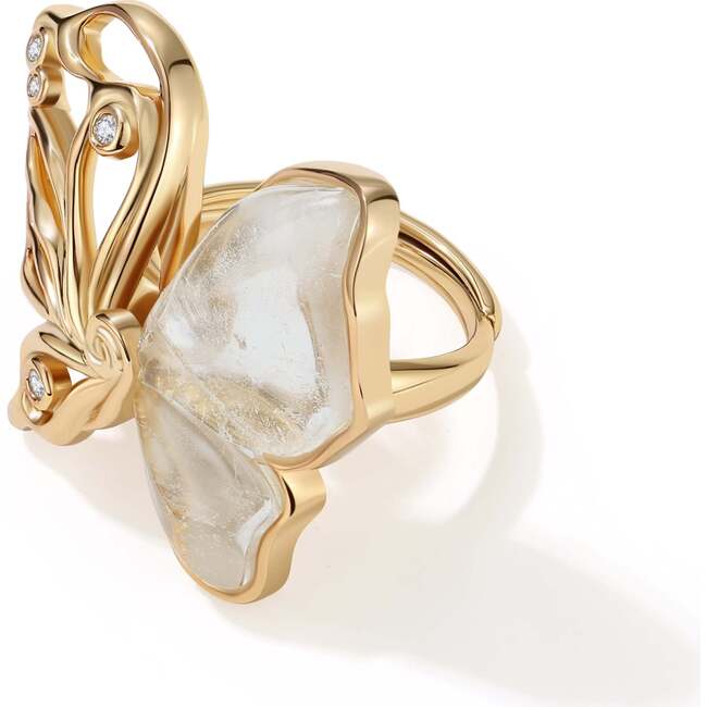 Butterfly Serenade Ring, Gold & White