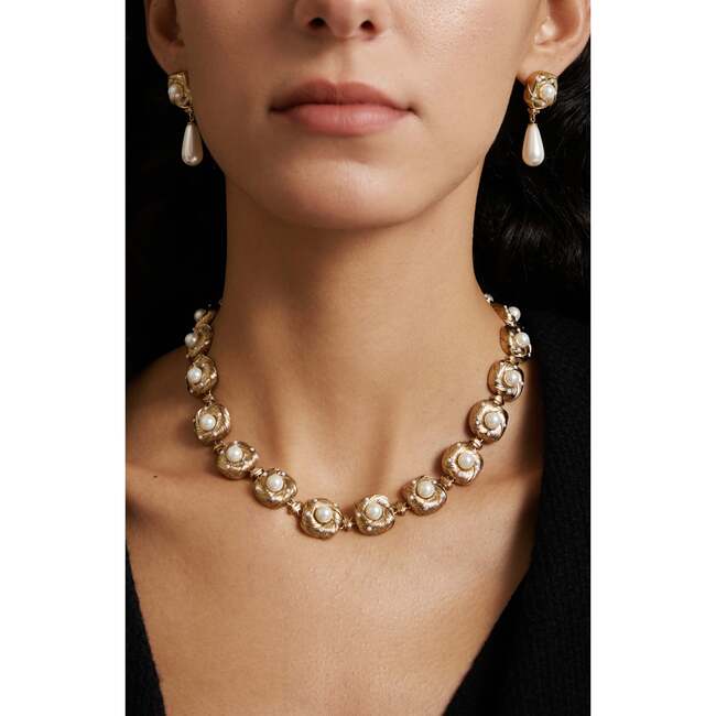 Canary Necklace, Gold & White - Necklaces - 3