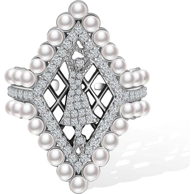 Black Royal Ballet Ring, Silver