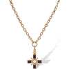 Byzantine Cross Necklace, Purple & Gold & White - Necklaces - 1 - thumbnail