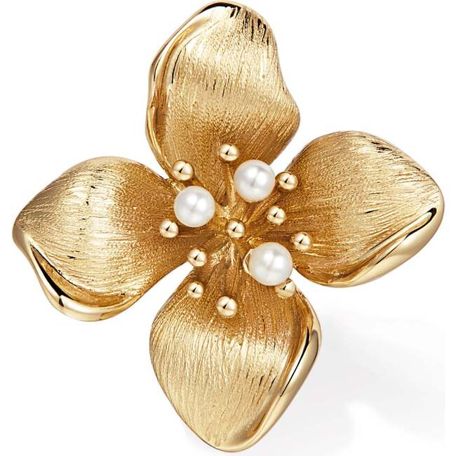 Blossom Brooch, Gold & White