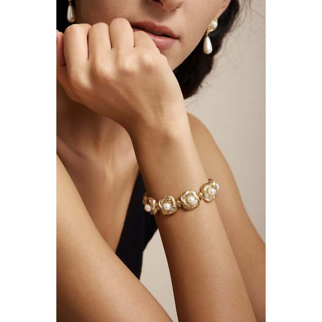 Canary Bracelet, Gold & White - Bracelets - 3