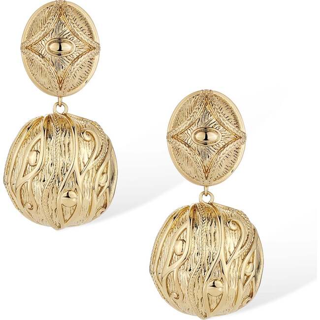Amulet Eye Earrings, Gold