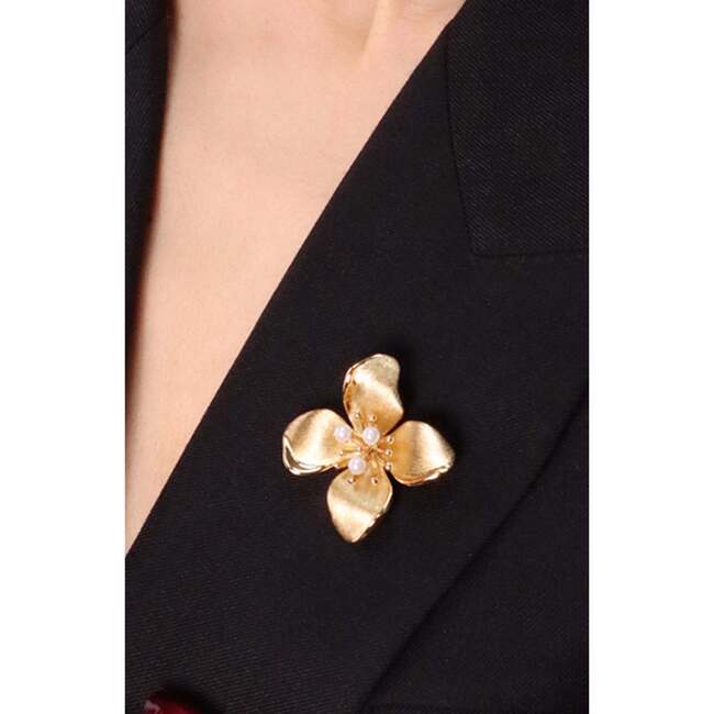 Blossom Brooch, Gold & White