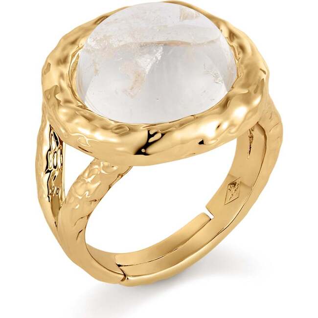 Aeolian Whispers Ring, Gold & Crystal Clear