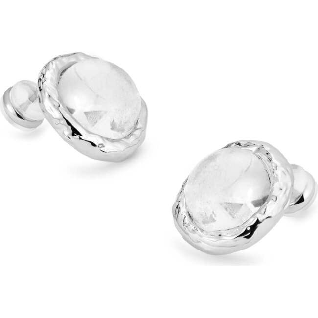 Aeolian Whispers Earrings, Silver & Crystal Clear