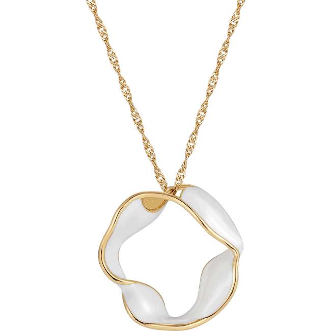 Breeze Necklace, Gold & White