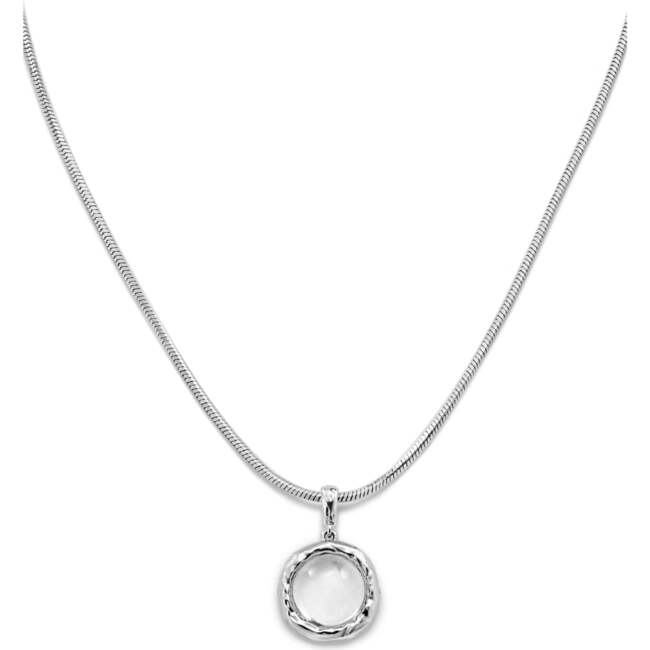Aeolian Whispers Pendant Necklace, Silver & Crystal Clear