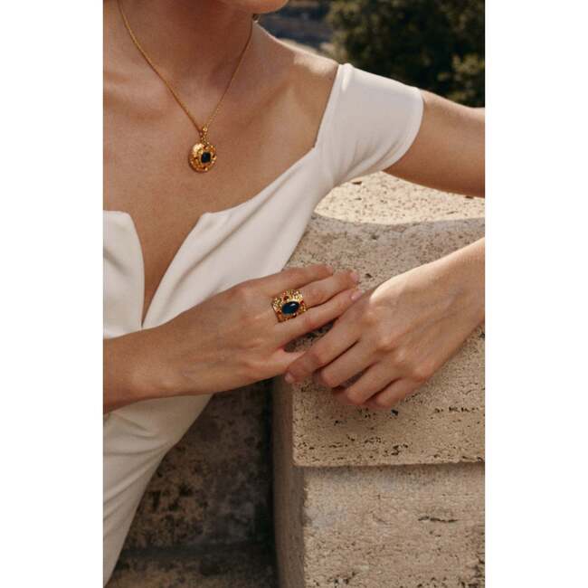 Byzantine King Ring, Gold & Red & Blue & White - Rings - 3