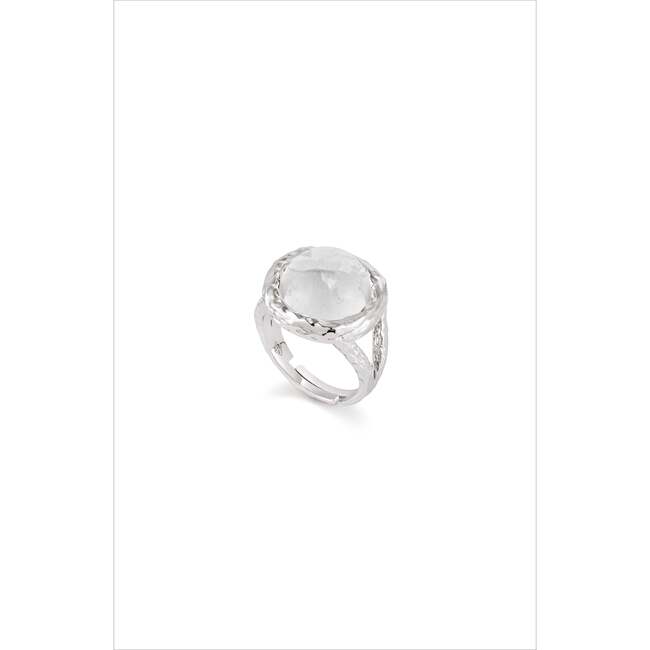 Aeolian Whispers Ring, Silver & Crystal Clear