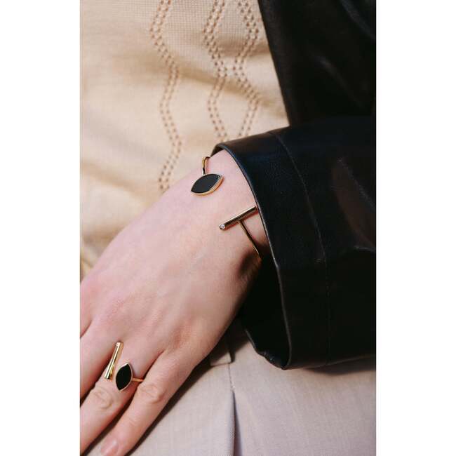 Black Eyes Bangle, Black & Gold