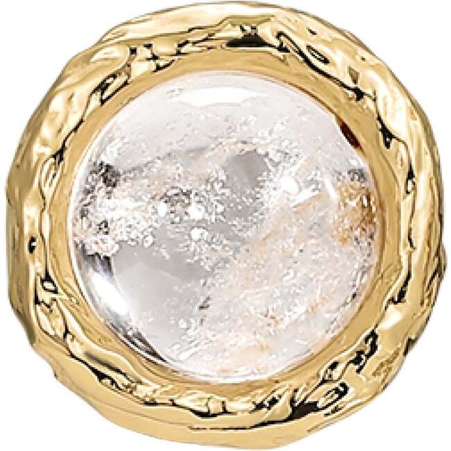 Aeolian Whispers Earrings, Gold & Crystal Clear