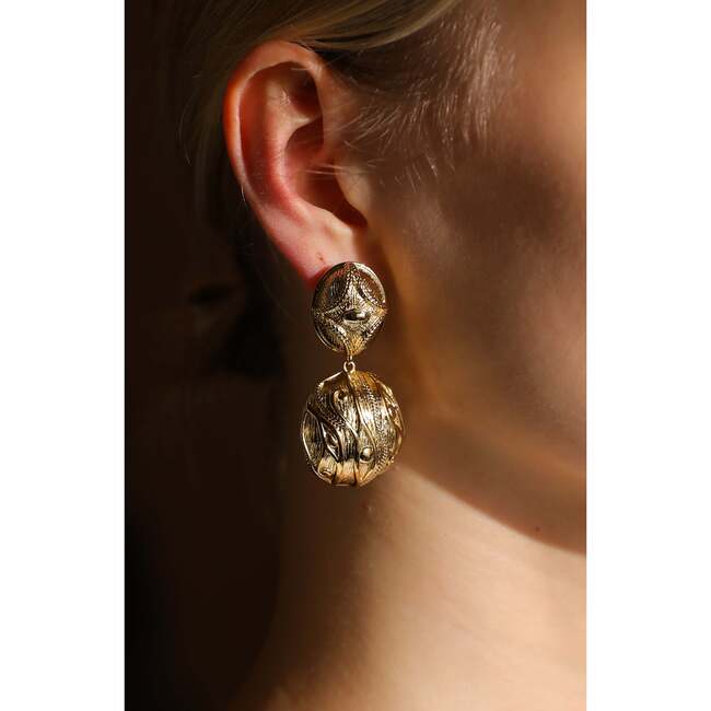 Amulet Eye Earrings, Gold - Earrings - 3