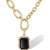 Agate Lava Necklace, Gold & Black - Necklaces - 2 - thumbnail