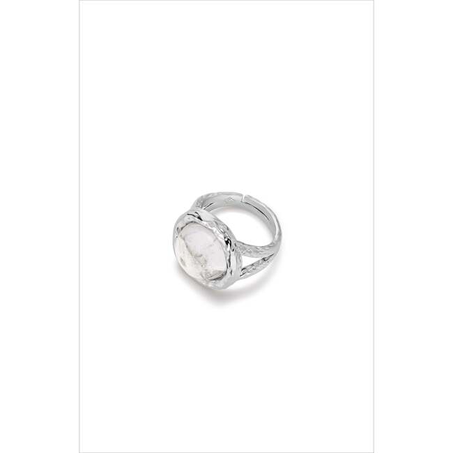 Aeolian Whispers Ring, Silver & Crystal Clear