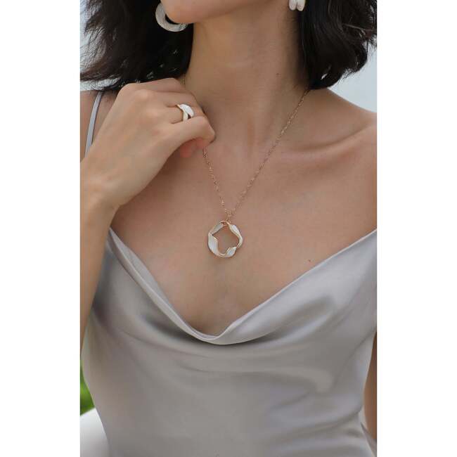 Breeze Necklace, Gold & White - Necklaces - 3