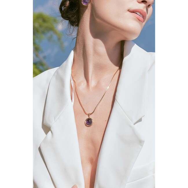 Aeolian Whispers Pendant Necklace, Gold & Purple