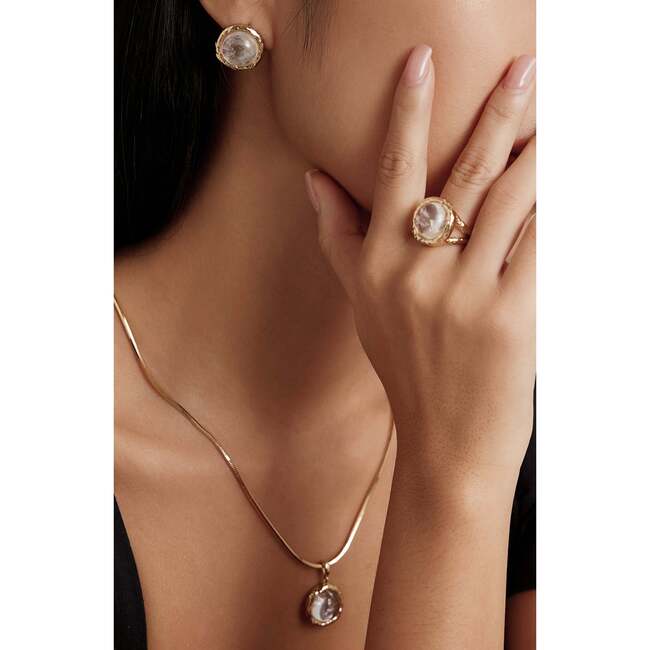 Aeolian Whispers Earrings, Gold & Crystal Clear - Earrings - 4