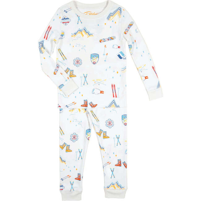 Groovy Ski Pajamas Set, Blue - Pajamas - 1