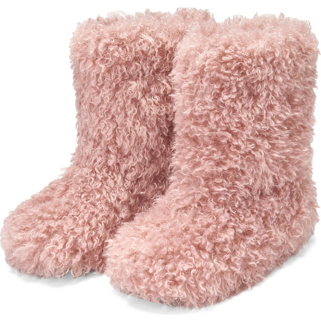 Yuki Midi Wool Lined Faux Fur Boots, Pink
