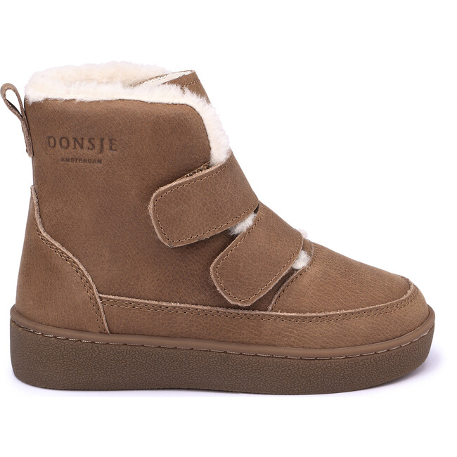 Clenn Leather Double Velcro Straps Lining Boots, Chestnut - Boots - 3