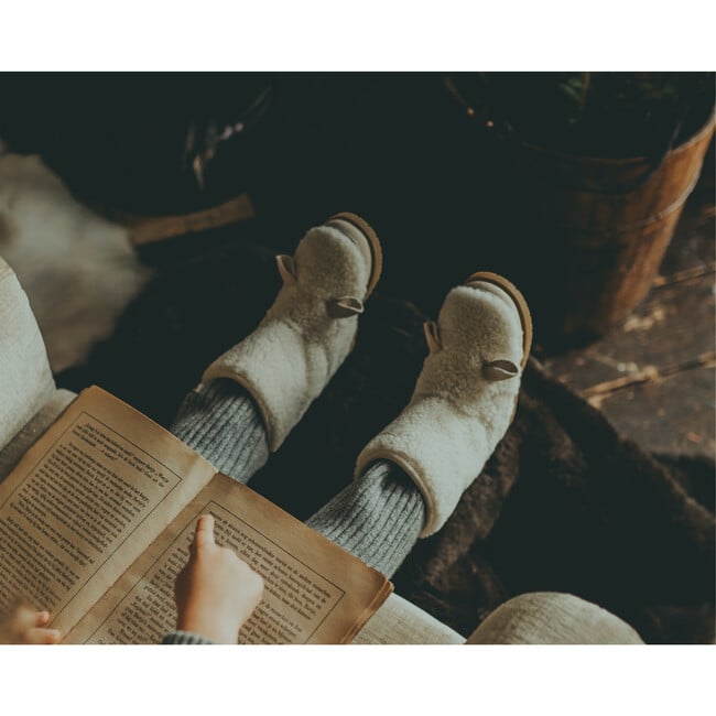 Irfi Lammy Curly Sheep Wool Lining Fur Boots, Off-White