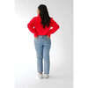 Womens Retro Ski Cropped Turtleneck, Red - Sweaters - 4 - thumbnail