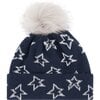 Star Hat and Glove Set, Navy - Hats - 3 - thumbnail