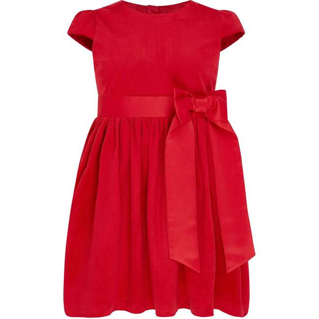 Billy Velvet & Satin Bow Occasion Party Dress, Red